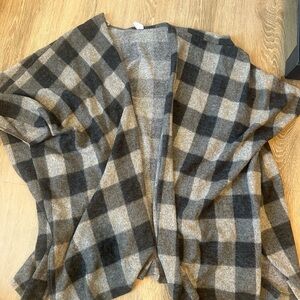 Plaid Open Front Cardigan